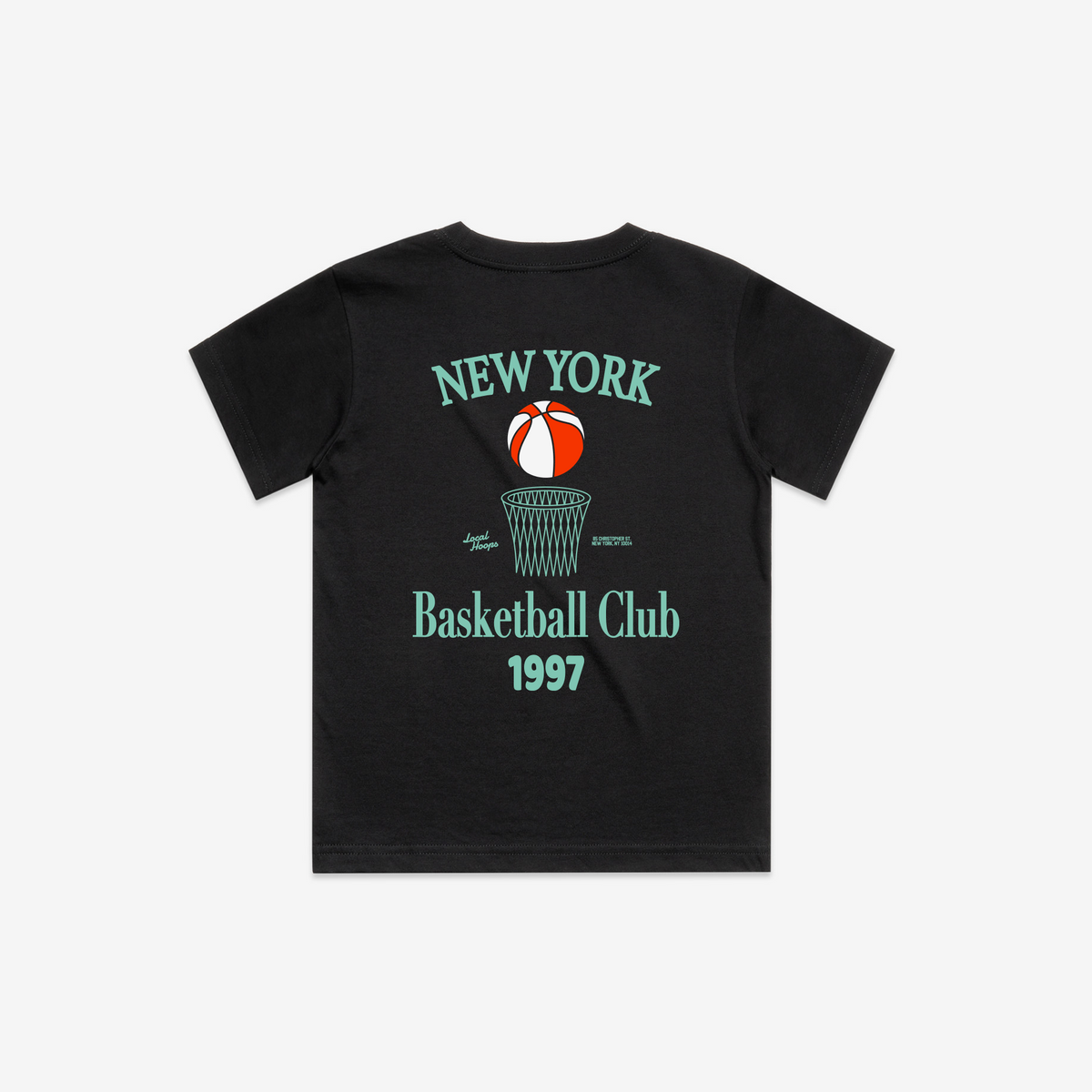 【KOOLOSET】Brooklyn Basketball Box Tee Brooklyn Nets Youth Hoop City Hometown Ringer T-Shirt - Black