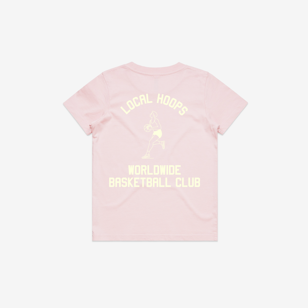 Kids Pink Worldwide Basketball Club Tee
