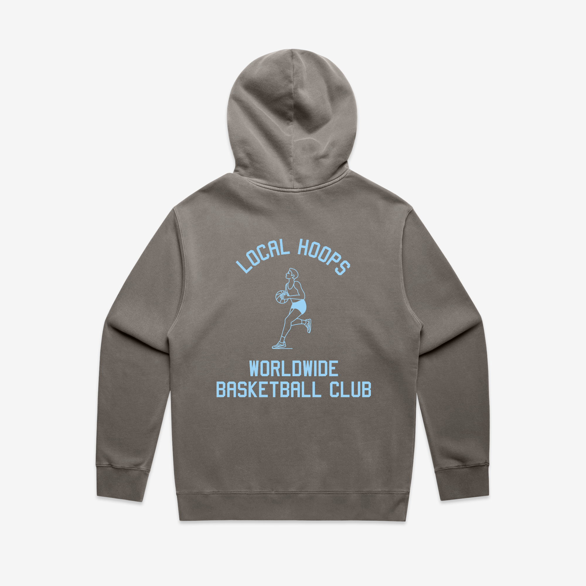 Faded Gray Worldwide Basketball Hoodie