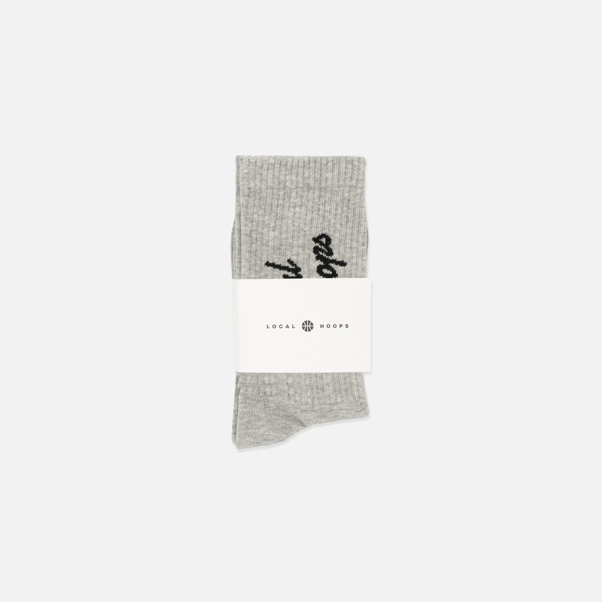 Adult Script Sock Gray – LOCAL HOOPS