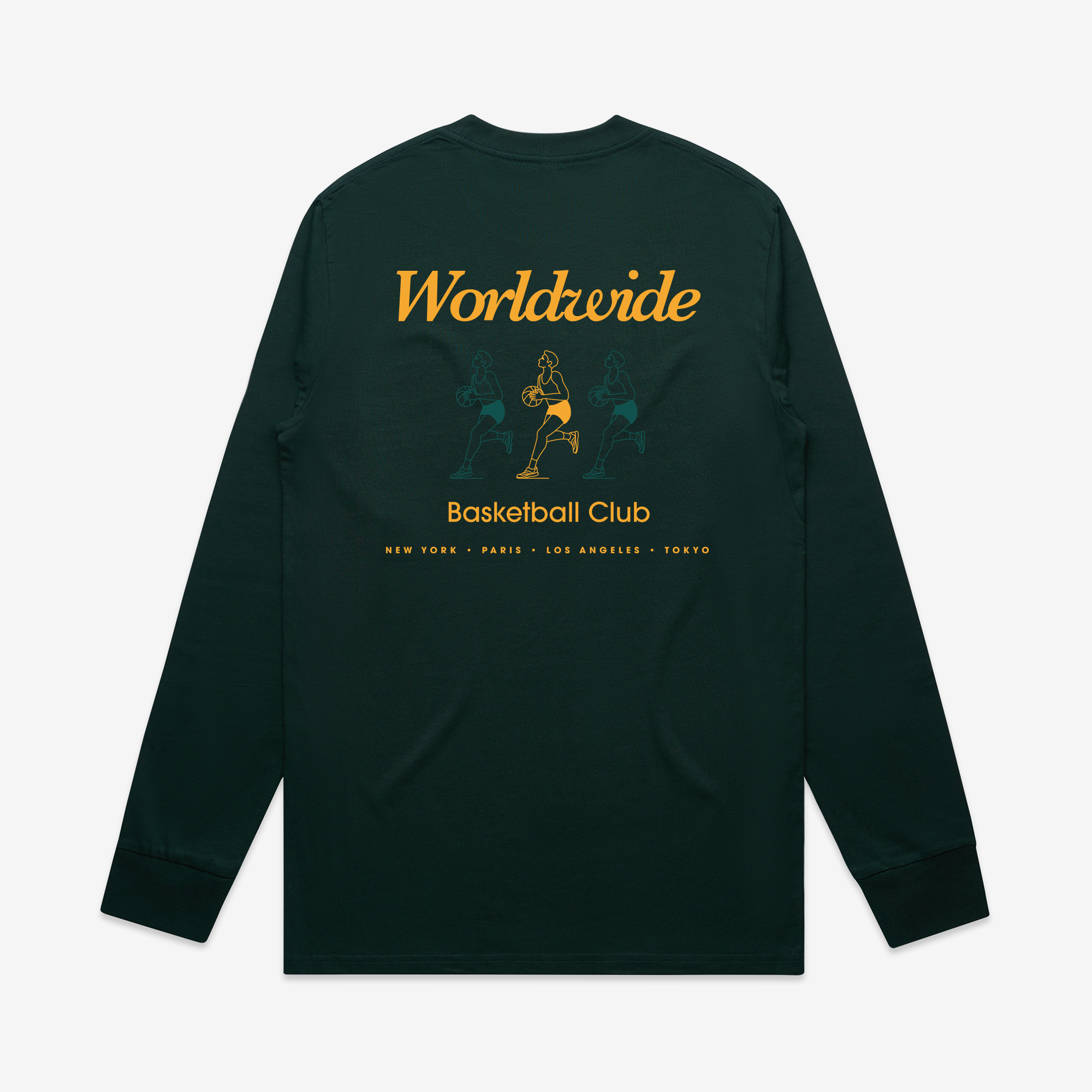 Pine Green Worldwide Basketball Club Long Sleeve Tee