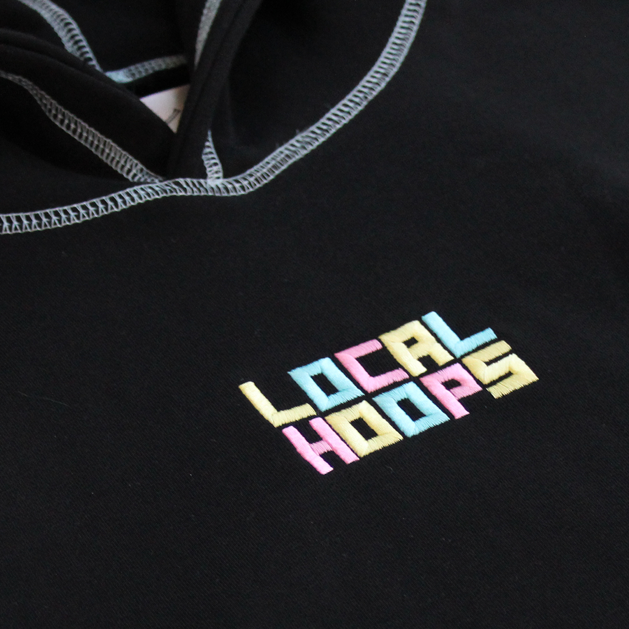 Stitching clearance on hoodies
