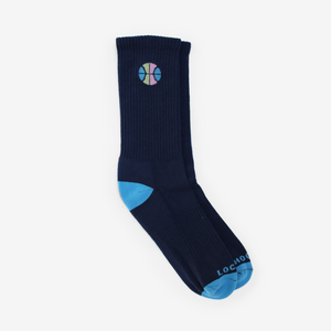 Navy Blue Logo Basketball Socks
