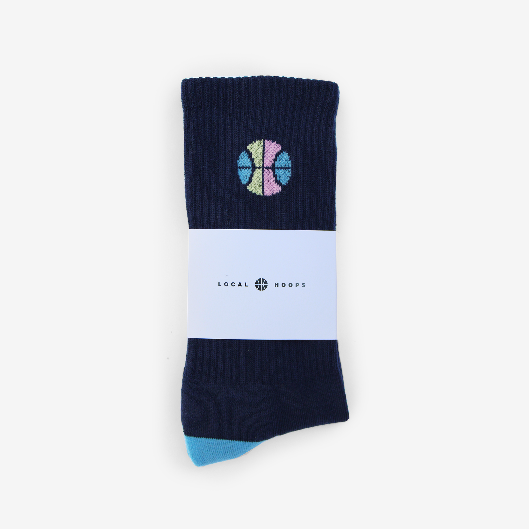 Navy Blue Logo Basketball Socks