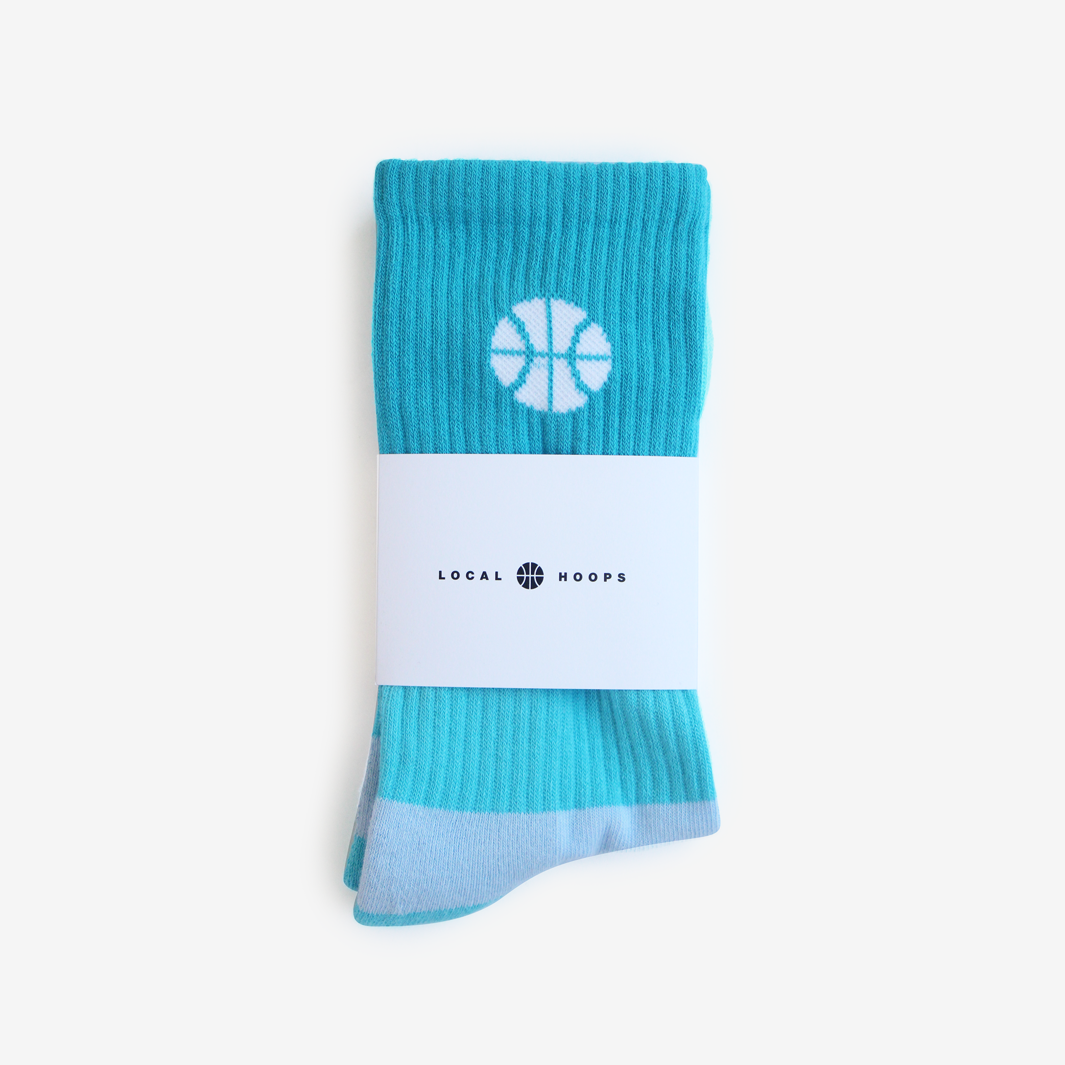 3 Color Blue Logo Basketball Socks